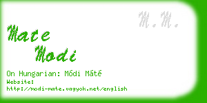 mate modi business card